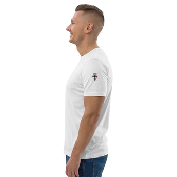Subtle Strength: "INRI" Sleeve Design Christian T-Shirt